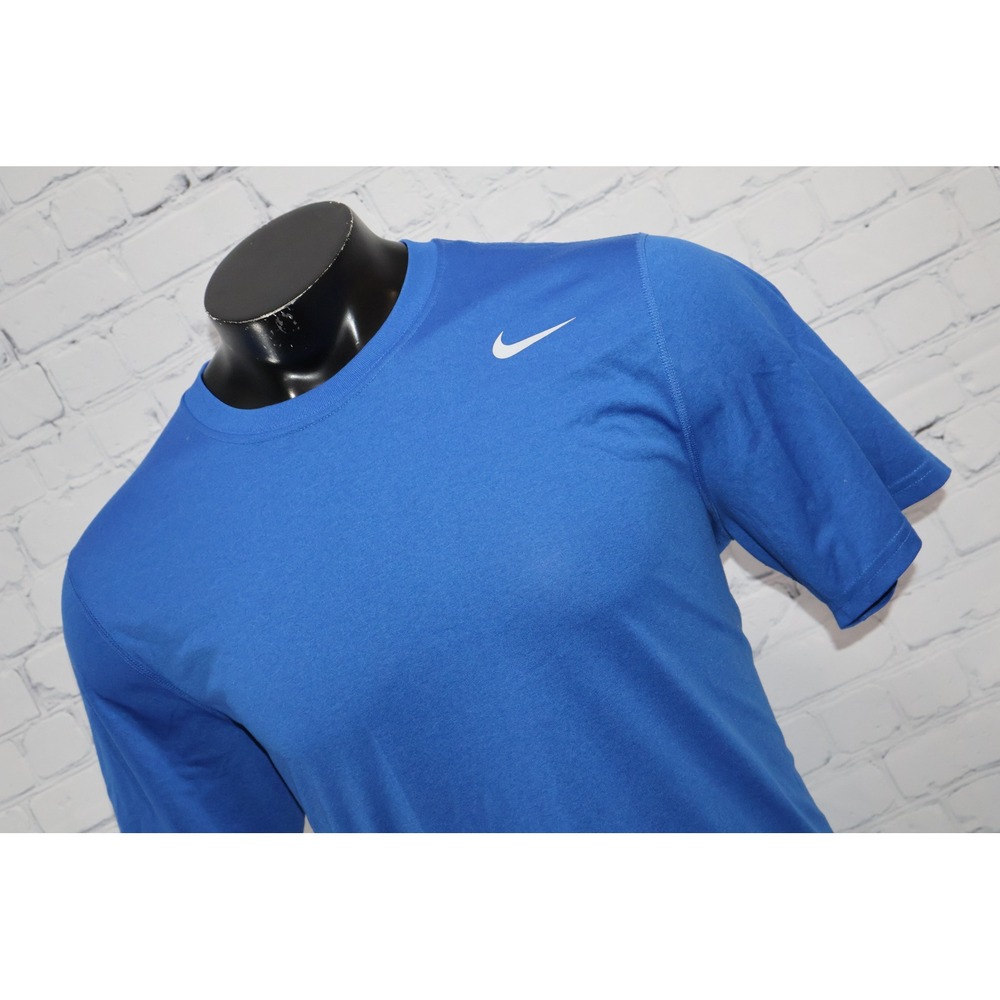 Nike T-Shirt Mens Large Blue Legend Polyester Dri-Fit Training Gym Top Workout
